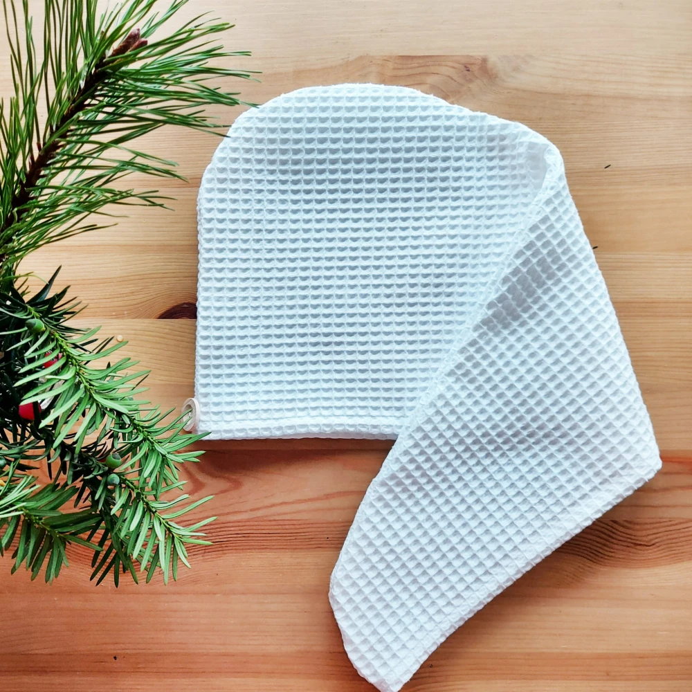 Turban na głowę, Biały | LINENCHARM