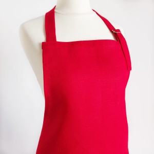 Fartuch lniany czerwony 60 x 80 cm | LINENCHARM