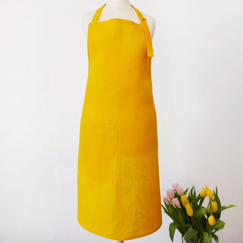 Fartuch lniany żółty 60 x 80 cm | LINENCHARM